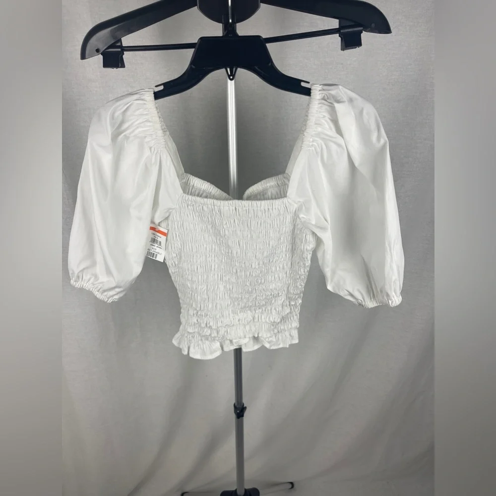 Open Edit Puff Sleeve Smocked Top Size small NWT - Picture 7 of 10